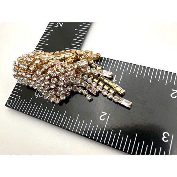 Glam Single Earring Crystal Rhinestone Cascade Chandelier Dangling READ - Picture 8 of 8